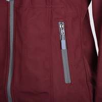 Veste à capuche innovante pour femme en tissu non tissé thermocollé, coupe sans couture, couleur café foncé, fermeture éclair, coupe-vent, service OEM NP
