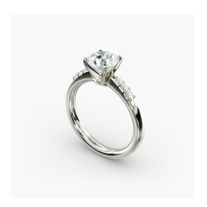 Premium Vintage Engagement Ring <b>Elegant</b> Design Stunning Side Diamonds Diamond Luxurious Timeless Proposal Silver Customized - Product Image 1