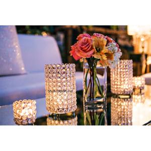 Supports votifs décoratifs de luxe en cristal de métal pour la maison et le décor de table de noël bougie votive en argent - Product Image 4