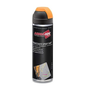360 ° vernice tracciante arancione fluorescente ad asciugatura rapida 500ml per pareti in asfalto e legno-per macchine per la marcatura stradale - Product Image 1
