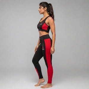 Ensemble de yoga réversible pour femmes grandes tailles, imprimé léopard et marbré, legging taille mi-haute et brassière de sport, 2 pièces, tenue de sport imperméable - Product Image 3