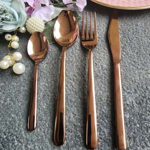 Ensemble de couverts exclusif 4 pièces pièces modernes couverts en acier inoxydable doré ensembles de couverts pour usage quotidien restaurants de fête - Product Image 6