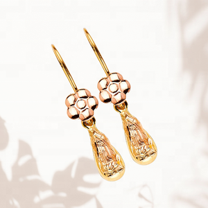 คุณภาพสูงคลาสสิกคริสเตียนต่างหูห้อยประดับมุกทอง - Product Image 3