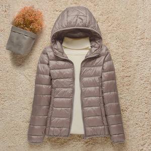 Femmes hiver chaud mi-long mince à capuche fermeture éclair Parkas à manches longues rembourré bouffée veste couleur unie fait peau de mouton coton - Product Image 5