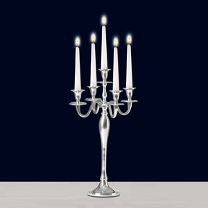 Candélabre à 5 bras en métal et aluminium de conception unique les mieux notées bougeoir fini argenté taille personnalisée décoration de table de mariage - Product Image 3