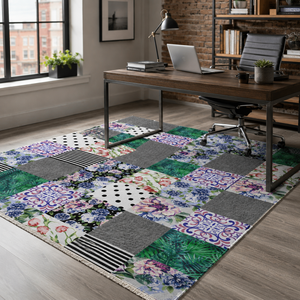 Netline Home Moonlit Linework Mid <b>Grey</b> Geometric Washable <b>Rug</b> - Product Image 5