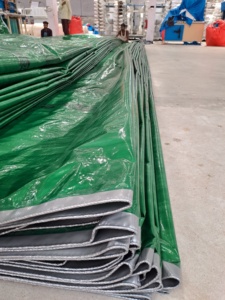 Tela de lona PE de plata verde oscuro 200gsm peso súper fuerte y larga duración multiusos impermeable Material de estilo liso - Product Image 5