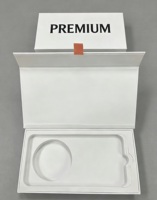 Boîte cadeau rigide magnétique avec logo personnalisé, revêtement UV et doublure en mousse gaufrée pour étuis de téléphone réutilisables (15/16/17 Pro Max)
