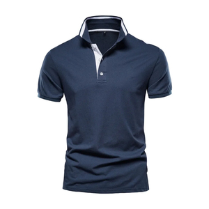Haute demande pas cher prix manches courtes polo confortable boutonné conception luxe contraste col quotidien polo - Product Image 1