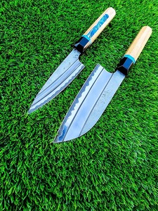 Juego de 2 cuchillos de chef hechos a mano de acero al carbono con mango de madera, regalos de aniversario o Navidad para uso en la cocina - Product Image 5