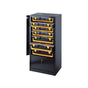 Armoire à outils en acier avec boîtes en plastique, élégante commode à tiroirs - Product Image 1