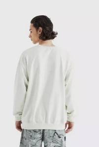<b>Sweatshirt</b> for Men <b>White</b> Customized Premium Quality 100% Cotton Crew Neck with Long Sleeves Manufactured by Huzaifa Products - Product Image 6