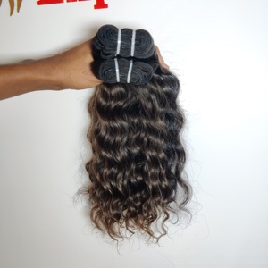 Cabello Remy indio virgen Natural barato, mechones ondulados de 8-32 pulgadas, cabello humano libre de procesamiento químico de Color negro de onda profunda suelta - Product Image 1