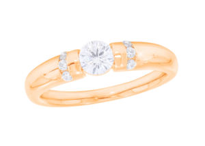 Alliance unisexe Moissanite ronde céleste 0,50Ct en plaqué or jaune 14 carats avec réglage pavé et vente en gros OEM de style punk - Product Image 2