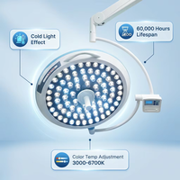 Lampe chirurgicale LED murale 160 000 Lux, série 700, avec perles allemandes, sans ombre, pour bloc opératoire hospitalier