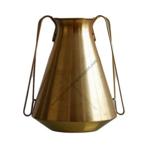 Jarrones decorativos con acabado de latón elegante con asas contemporáneas para una elegante decoración decorativa para el hogar o la oficina, florero de Metal - Product Image 6