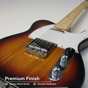 Guitare électrique Kingmusico TL Style <span class=keywords><strong>Telecaster</strong></span> Sunburst Corps plein Coupure simple - Product Image 4