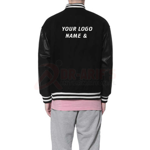 Veste universitaire pour hommes personnalisée mouton 60% laine 40% polyester PU cuir manches Applique Logo Patch Streetwear Letterman hiver - Product Image 4