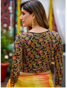 Blusa para mujer inspirada en Kalamkari, de estilo atemporal, diseñada para ser usada sin necesidad de ajustes, blusa elástica. - Product Image 4