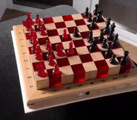 Jeu d'échecs pour enfants en bois massif artisanal de luxe haut de gamme avec pièces d'échecs, boîte à échecs, taille personnalisée, cadeau
