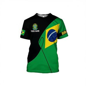 Camiseta 3D Personalizada con el Nombre de Brasil y los Colores Nacionales para Exhibición de la Bandera, para Promoción - Product Image 2