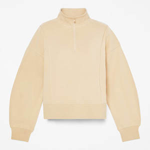 Fabricant d'usine Sweatshirts pour femmes personnalisés Pull à demi-fermeture éclair Polaire à quart de fermeture éclair Polaire sweats à capuche vierges pour vêtements de rue - Product Image 1