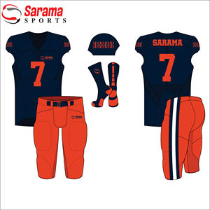 Derniers maillots de football de style américain uniformes de football américain à demi-manches en polyester, - Product Image 1