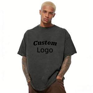 เสื้อยืดผู้ชายสไตล์วินเทจสตรีทแวร์ ผ้าคอตตอน 100% หนัก 250 แกรม พิมพ์ลายดิจิทัล ทรงหลวม - Product Image 1