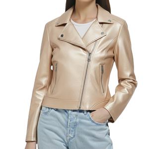 Veste d'hiver pour femme en cuir véritable de qualité supérieure, col montant uni, fermeture éclair, taille unique, design personnalisé, nouveau style, authentique - Product Image 2