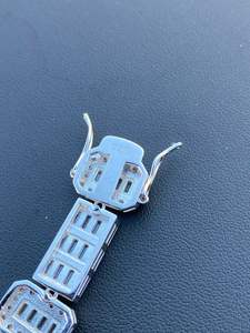 Hand Made Baguette And Round VVS Moissanite Diamond <b>Gold</b> Plated 925 Silver Iced Out Hip Hop <b>Bracelet</b> For <b>Men</b> At Best Price - Product Image 5