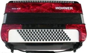 Prêt à expédier un nouvel accordéon chromatique Hohner Bravo III 96 - Rouge nacré - Product Image 2