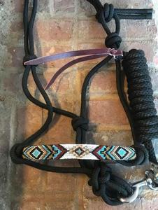 Cabestro de cuerda con cuentas de nailon suave y cómodo para entrenar caballos, cuentas multicolores, proveedor indio de cuero para montar a caballo - Product Image 2