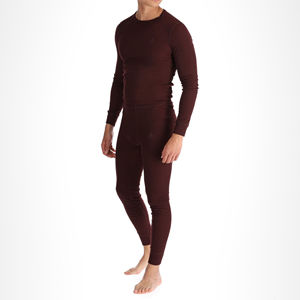 OEM Custom Mens Long Johns With 100% Merino <b>Wool</b> Thermal Fabric Weight Winter <b>Base</b> <b>Layer</b> Pants Thermal Wear Set Made Pakistan - Product Image 4