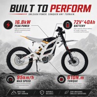 Moto tout-terrain électrique Falcon GT Pro Extreme Performance, 16,8 kW de puissance maximale, 72 V 40 Ah, 95 km/h, couple de 610 N.m