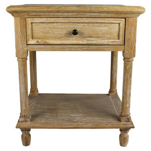 Table de chevet industrielle de style vintage avec rangement pour chambre à coucher Table d'appoint de salon antique en bois - Product Image 1