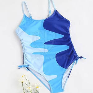 Comfortable High Quality <b>Women's</b> Breathable Neck <b>Swim</b> <b>Dress</b> Solid Pattern Sustainable Seamless Design Nylon/Polyester Beachwear - Product Image 2