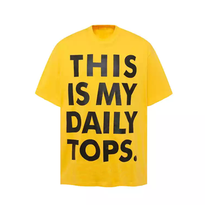 T-shirt pour homme de haute qualité, surdimensionné, épais, court, col ras du cou, nouveau modèle, motif imprimé personnalisé, paiement TT - Product Image 3