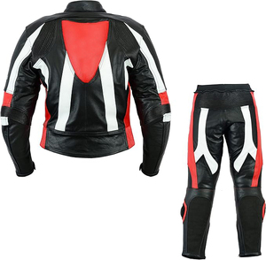 ชุดขี่มอเตอร์ไซค์สำหรับผู้ชายชุดแข่งรถ2ชิ้นทนทานต่อการขัดถูชุดป้องกันมอเตอร์ไซด์หนังแท้ - Product Image 5