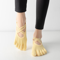 Calcetines de Yoga de Cinco Dedos Antideslizantes para Mujer, Transpirables, de Algodón, para Pilates, Fitness, Entrenamiento en Casa, Gimnasio
