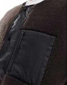 Wholesale Custom 100% Cotton Solid Color Zipper Sherpa Pullover Hooded Winter Coat Polar Thermal Fleece Hoodies <b>Jackets</b> for Men - Product Image 4