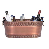 Grand refroidisseur de boissons en métal galvanisé multicolore, rond et ovale, pour vin et bière, idéal pour le camping