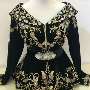 DAZZLING-STYLISH JACKET ON VELVET FABRIC WITH EMBELLISH OF BEAUTIFUL CRYSTAL BEADS,PEARLS,GLASS STONE WORK FOR PARTY-WEAR @ 2022 - Product Image 1