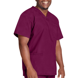 Exfoliante médico con cuello en V de alto rendimiento con mangas de tela transpirable y bolsillos utilitarios para clínicas dentales y hospitales - Product Image 4