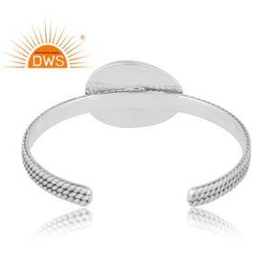 Latest Design Oxidized Sterling Silver Natural Yellow <b>Opal</b> Gemstone Bangle Custom Jewelry Manufacturer - Product Image 3