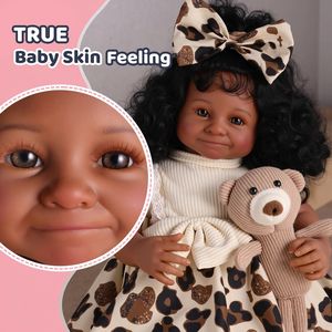 Детские куклы babebide Reborn, африканские американские куклы Reborn babeide 20 дюймов, виниловые куклы для маленьких девочек с вьющимися волосами - Product Image 4