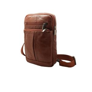 New Genuine Leather Brown Color Zipper Best <b>Sling</b> <b>Bag</b> - Product Image 1