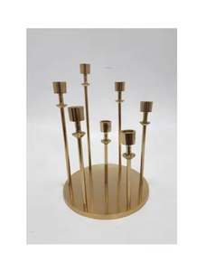 Venta al por mayor de aluminio a granel para el hogar y la boda, soporte decorativo de vela de Metal de Color dorado, acabado de latón en bruto personalizado disponible - Product Image 2