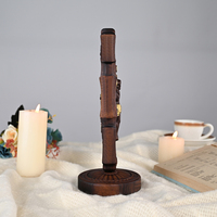 Croix orthodoxe en bois double face, crucifix de Jésus et icône de saint, décoration de bureau, ornement d'autel chrétien artisanal