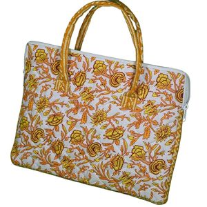 Handmade Durable Quilted Cotton Laptop Sleeve Lightweight Padded <b>Cover</b> for Daily Use Business Vintage Waterproof Luxury Fits - Product Image 2