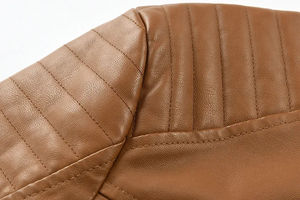 Veste synthétique de moto pour homme Cafe Racer Noir Brun Biker Fini Coupe-vent Imperméable Respirant Écologique Patchwork - Product Image 6